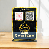 Customised Acrylic QR Standy | Payment Stand | Business QR Code Stand | Customized Acrylic Business Name | Social Media Payment Stand | - BBD GIFTS